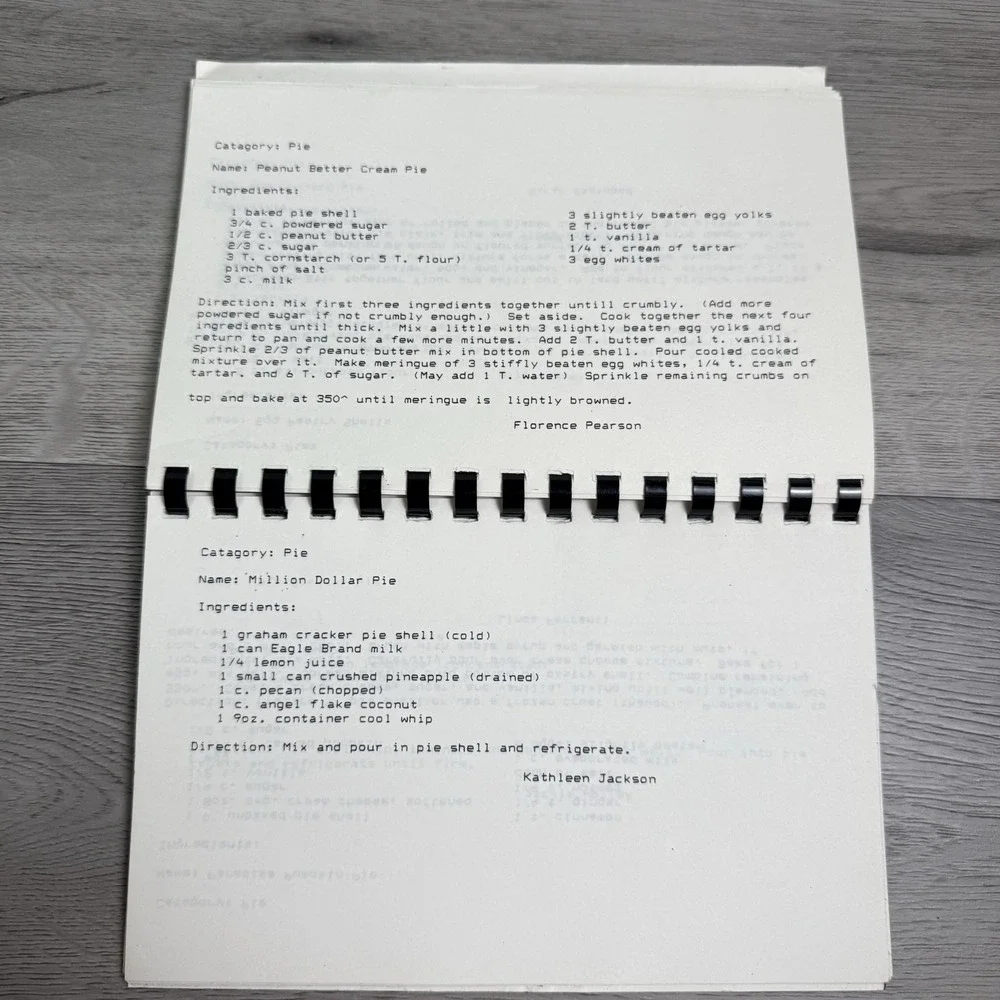 Book Of Recipes Sherbourne United Methodist Church Spiral Cookbook White Vintage